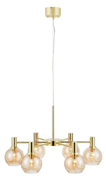 Markslöjd 109153 - Lampadario a sospensione con cavo AMBRA 6xE14/40W/230V oro/beige fumé