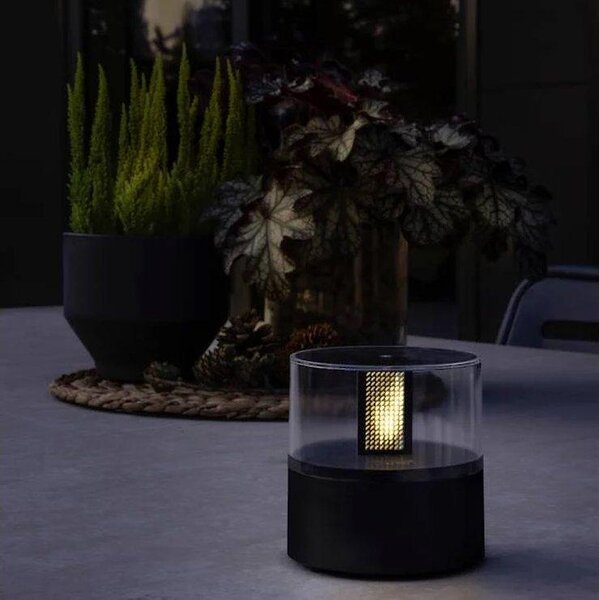 Konstsmide Lampada decorativa a LED fiamma 10cm a batteria nera per esterni