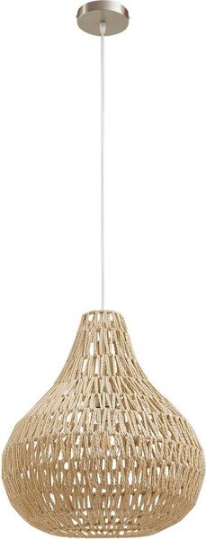 Lampada a sospensione Lindby Miryam, corda di canapa naturale, Ø 40 cm
