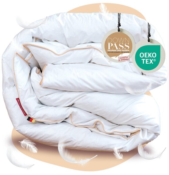 EVAN BROWNS® Piumone in piuma - piumino per l'inverno - piumone invernale extra caldo con piume e piume - piumone a cassetta - dimensioni: 155x220 cm