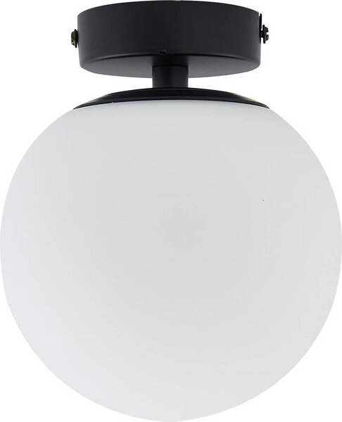 Lampada da soffitto Lucande Bidolo, nero, vetro, Ø 15 cm, IP44