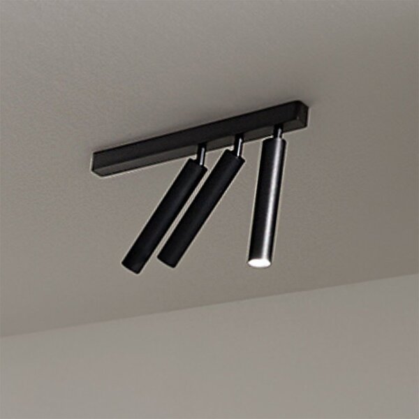 Plafoniera perenz bambu' 8244 n lc led 3185lm metallo nero opaco orientabile - Perenz