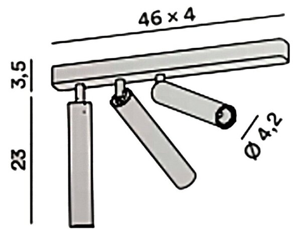 Plafoniera perenz bambu' 8244 n lc led 3185lm metallo nero opaco orientabile - Perenz