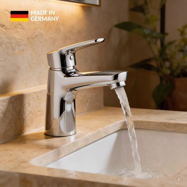 Rubinetto per lavabo CARLDIX 01000011-00, sporgenza 115 mm, senza set di scarico, cromato