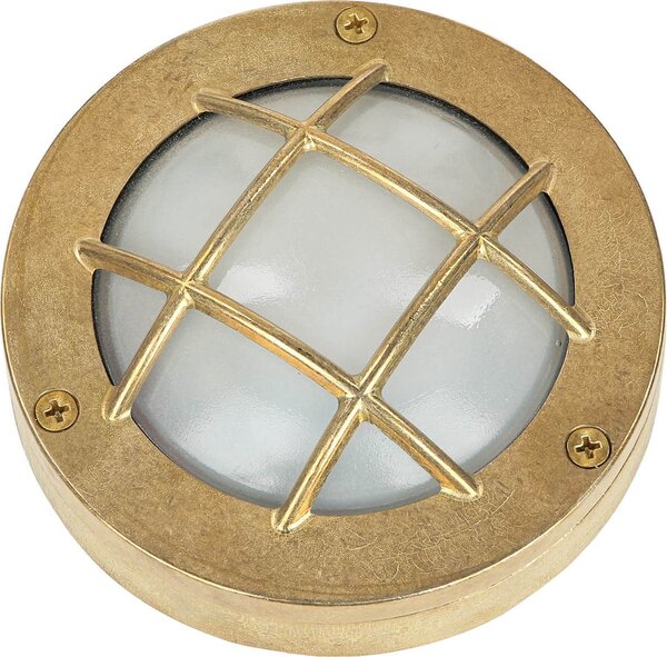 Lampada da parete per esterni IP64 G9 Ø 14 cm vetro ottone massiccio casa marittima terrazzo esterno