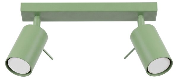Plafoniera RING 2 salvia 2xGU10 10W acciaio 16x6x30cm Sollux Lighting