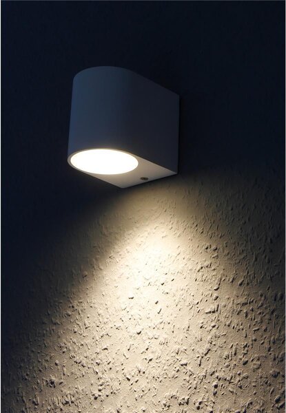 McShine "Oval-W", luce a parete, bianco, IP44, 1x GU10, corpo in alluminio