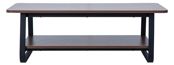 Tavolo basso rettangolare finitura legno noce e metallo L120 cm MICHA
