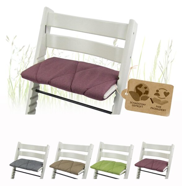 BAMBINIWELT Rivestimento di ricambio, cuscino per adulti compatibile con seggiolone/sedia per bambini Stokke Tripp Trapp, cuscino per seduta, cuscino grande per poggiapiedi, bordeaux