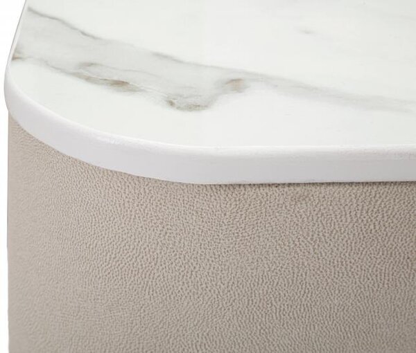 Toeletta da camera in tessuto bianco piano in simil marmo 6 cassetti - Arrediorg