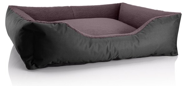 Letto per cani BedDog TEDDY, divano per cani, cuccia lavabile con bordo, cuscino per cani, modello BLACK-FIELD (nero/marrone), taglia XL, dimensioni approssimative: 100x85x23 cm