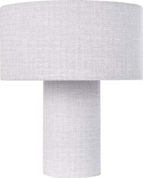 BELIANI Lampada da comodino Grigio Cotone e Lino Base Tessuto Paralume Tamburo 30 cm Stile Moderno Soggiorno Camera da Letto