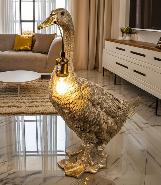 Formano oca 60 cm lampada da tavolo e da terra E27 40W in resina sintetica color oro