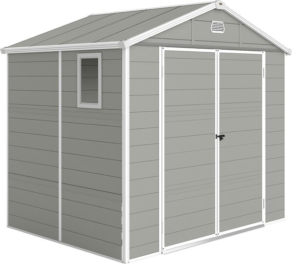 Capannone Outsunny 4,1m², capanno per attrezzi con tetto inclinato, 240 x 190 x 228 cm