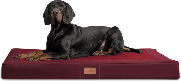 Tierlando® OSCAR VISCO materasso ortopedico per cani in Pelle finta velour - dimensioni: 120x90cm | colore: 04 rosso scuro