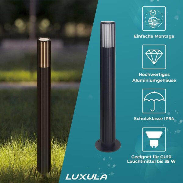 LUXULA Lampada da parete a LED, 10 W, nera, grado di protezione IP44