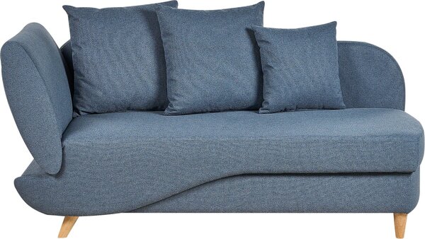 BELIANI Poltrona imbottita in tessuto blu lato sinistro con contenitore e cuscini soggiorno camera da letto corridoio