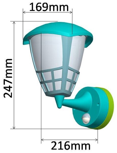 Applique LED TELARANA IP65 16W 1026lm 140° rilevatore di movimento 2900K