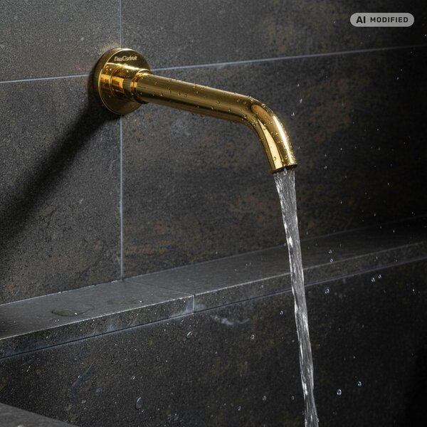 PaulGurkes bocca d'oro per miscelatore per lavabo rotonda 28cm bocca da bagno
