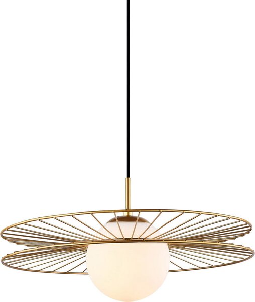 Lampada a sospensione Sandy oro-bianca 1xE27x40W in vetro, dimensioni: 90x45x45 cm, IP20, Italux