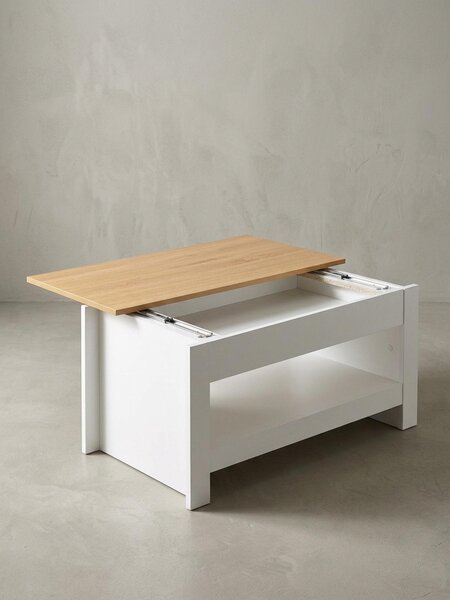Tavolino moderno con spazio contenitivo, design essenziale, resistente ai graffi e all'acqua. 85x47x45 cm | Kadima Design