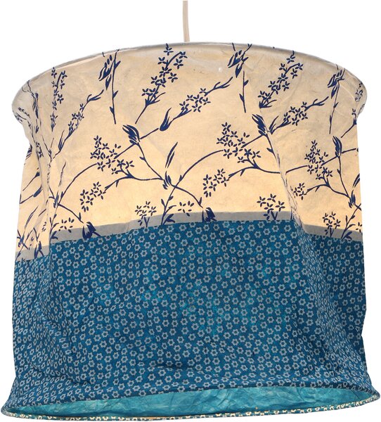 Lampada a sospensione rotonda in carta, paralume in carta Lokta Annapurna, carta fatta a mano - modello 10, multicolore, carta Lokta, 25*28*28 cm, paralumi asiatici in carta e tessuto