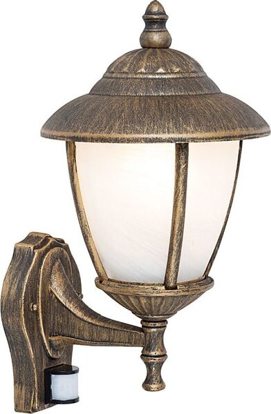 Rabalux 7836 Lampada da parete per esterni Madrid, E27, oro, classica, IP43, 37cm