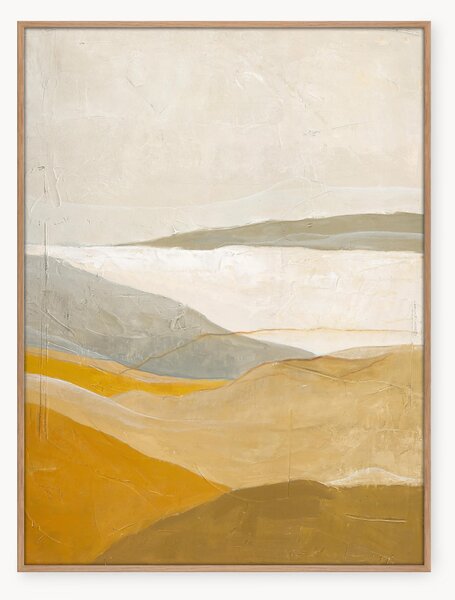 Quadro su tela incorniciato dipinto a mano Yellow Field