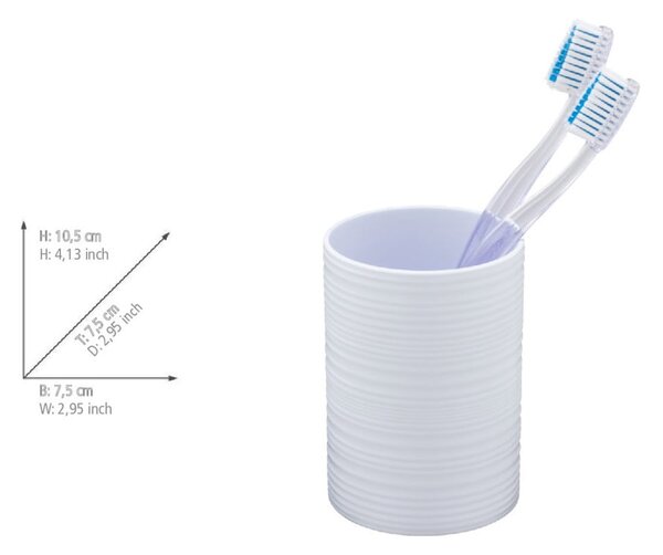 Portaspazzolino bianco opaco in plastica Lyon – Allstar