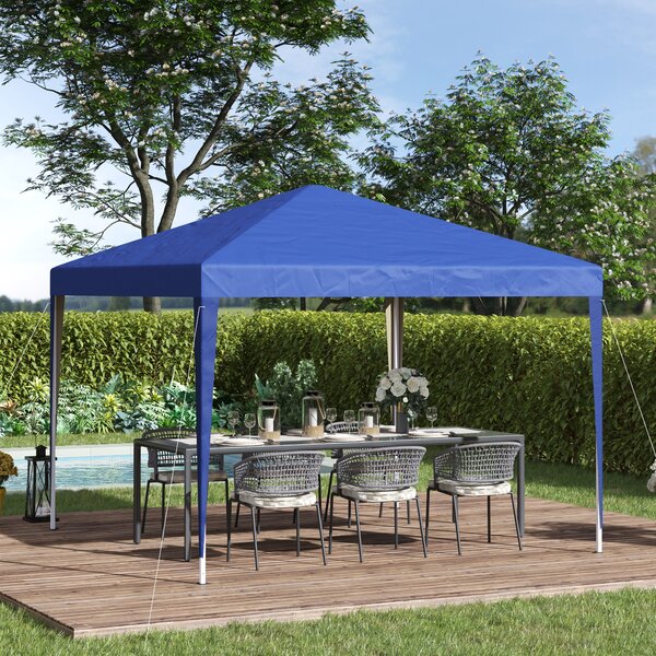 Outsunny Gazebo Piegehvole Impermeabile con Borsa per Trasportoin Acciaio e Tessuto Oxford, Blu | Aosom Italy