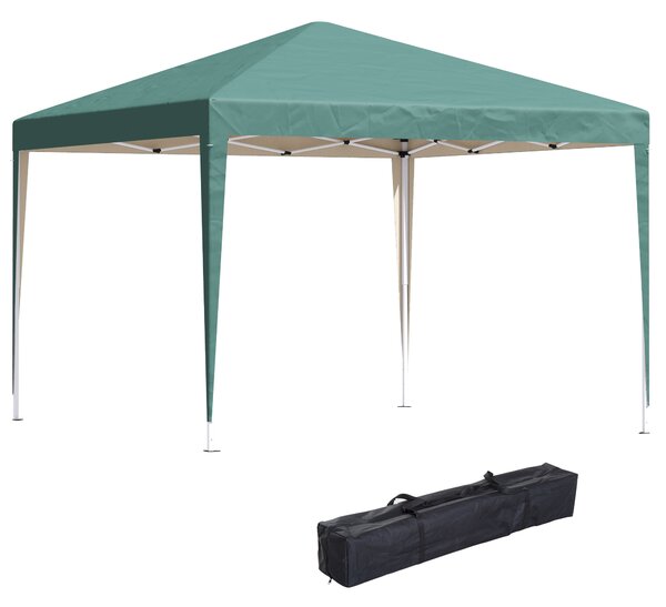 Outsunny Gazebo 3x3m Piegehvole con Borsa per Trasporto, Impermeabile, per campeggio e party,in Acciaio e Tessuto Oxford,Verde | Aosom Italy