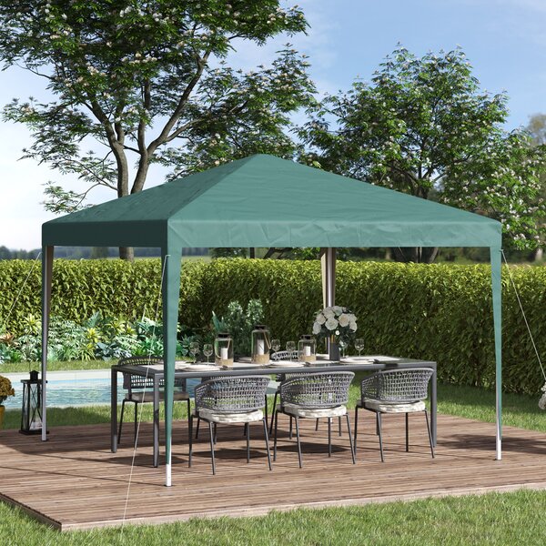Outsunny Gazebo 3x3m Piegehvole con Borsa per Trasporto, Impermeabile, per campeggio e party,in Acciaio e Tessuto Oxford,Verde | Aosom Italy