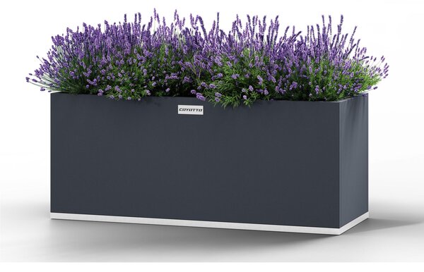 Fioriera da Giardino RETTANGOLARE Dimensioni 100x40x h 50- 200 lt - 16,5 KG cm in acciaio Zincato inalterabile nel tempo colore grigio