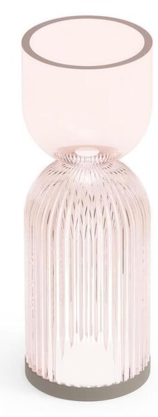 Lampada da Tavolo Alba Lamp B Dimensioni 8x H 23 cm - ideale per aggiungere un tocco di luminosit� e bellezza floreale Colore Rosa Fum� trasparente