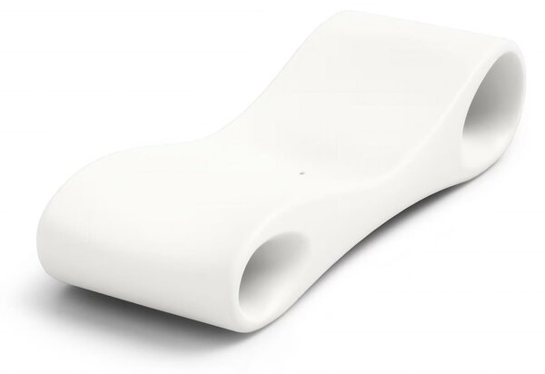 Lettino DA Piscina realizzato in resistente polietilene SLICE Dimensioni 210x75x52 cm-struttura ergonomica pu� essere immerso nell'acqua colore bianco