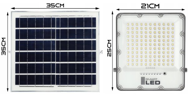 Proiettore solare dimmerabile LED/150W/3,2V 5000K 15000 mAh IP65 nero + telecomando