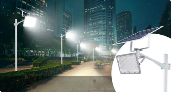 Proiettore solare dimmerabile LED/150W/3,2V 5000K 15000 mAh IP65 nero + telecomando