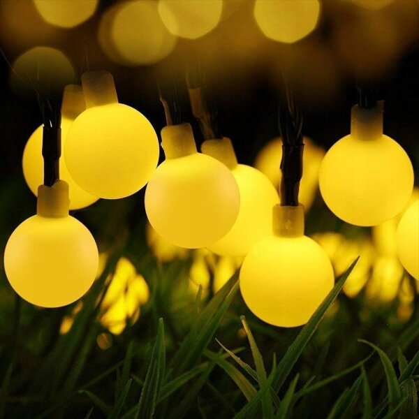 Catena luminosa solare 30x LED/8 funzioni 500 mAh 6,5 m IP67 bianco caldo