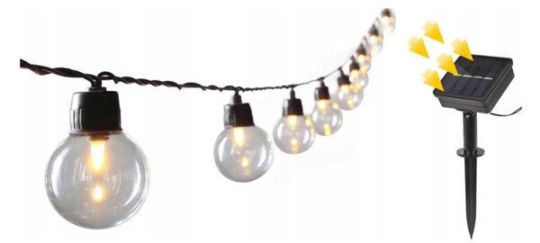 Catena luminosa solare decorativa 30xLED/8 funzioni 500 mAh 10,6 m IP67 bianco caldo