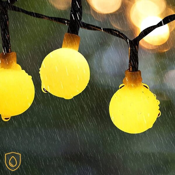 Catena luminosa solare 30x LED/8 funzioni 500 mAh 6,5 m IP67 bianco caldo