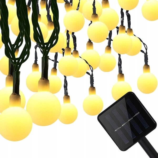 Catena luminosa solare 30x LED/8 funzioni 500 mAh 6,5 m IP67 bianco caldo