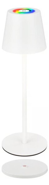 Briloner 7517016 - Lampada da tavolo LED RGB dimmerabile CILANO 3W/5V IP44 2000 mAh bianca
