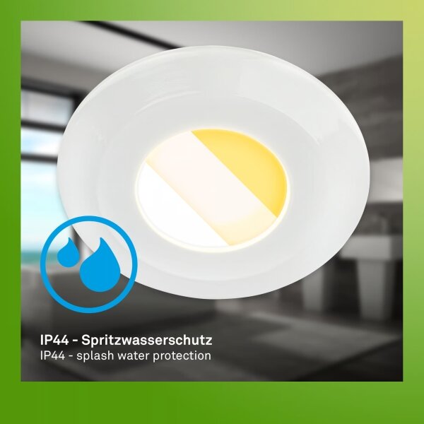 Briloner 7588036 - SET 3xLED plafoniera da incasso per bagno KLIRA 3xLED/4,9W/230V IP44 bianco