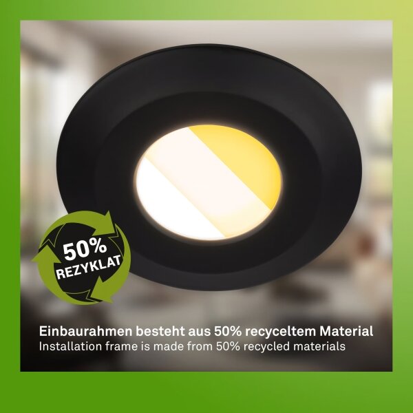 Briloner 7589035 - Set 3x LED dimmerabili per bagno, lampade da incasso KLIRA LED/4,9W/230V IP44, nero