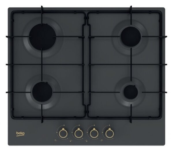 Beko Piano Cottura 4 Fuochi a Gas Larghezza 60 cm Smaltato colore Antracite - HIAG64224SAR