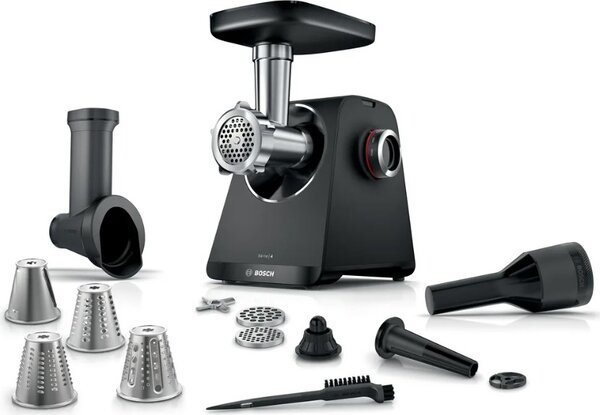 Bosch Tritacarne Elettrico Potenza 500 Watt Capacit 2,5 kg/min con 2 Velocit colore Nero - MFWS440B Serie 4