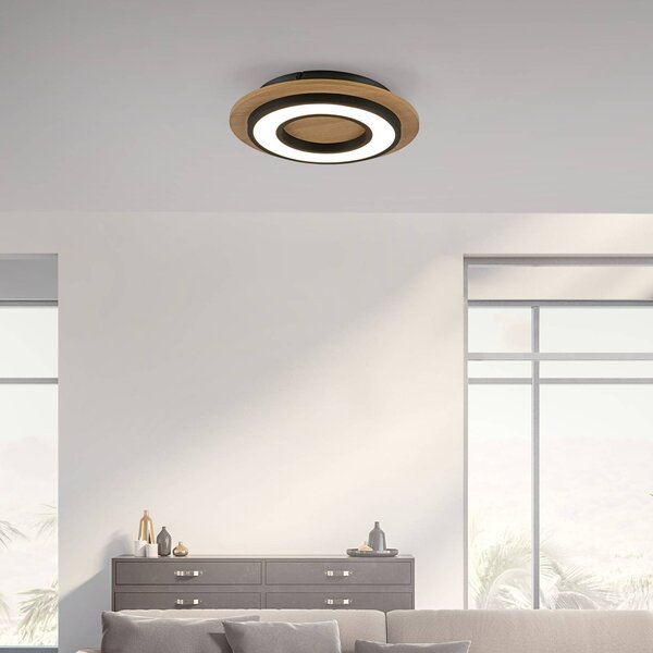 JUST LIGHT. GmbH Plafoniera soffitto Tola, Legno chiaro, Soggiorno / Sala da pranzo, Legno, Moderno, Plafoniera