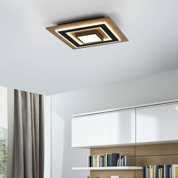 JUST LIGHT. GmbH Plafoniera soffitto Tola, Legno chiaro, Soggiorno / Sala da pranzo, Legno, Moderno, Plafoniera