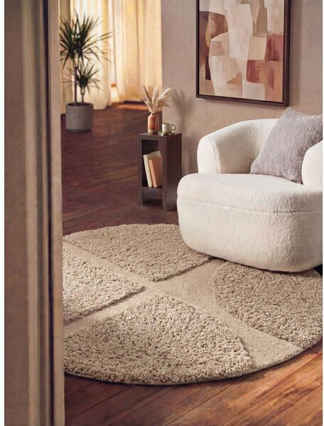 Tappeto rotondo beige tessuto a mano ø 150 cm Lambeth Jasper – Ted Baker