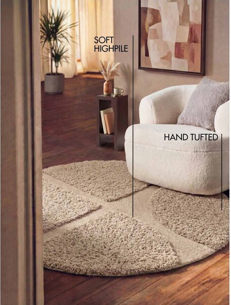 Tappeto rotondo beige tessuto a mano ø 150 cm Lambeth Jasper – Ted Baker